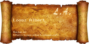 Loosz Albert névjegykártya